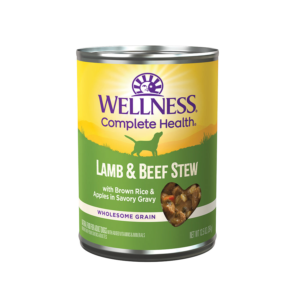 Wellness Dog Complete Health Wholesome Grain Lamb & Beef with Brown Rice & Apples Canned Dog Food 12.5oz