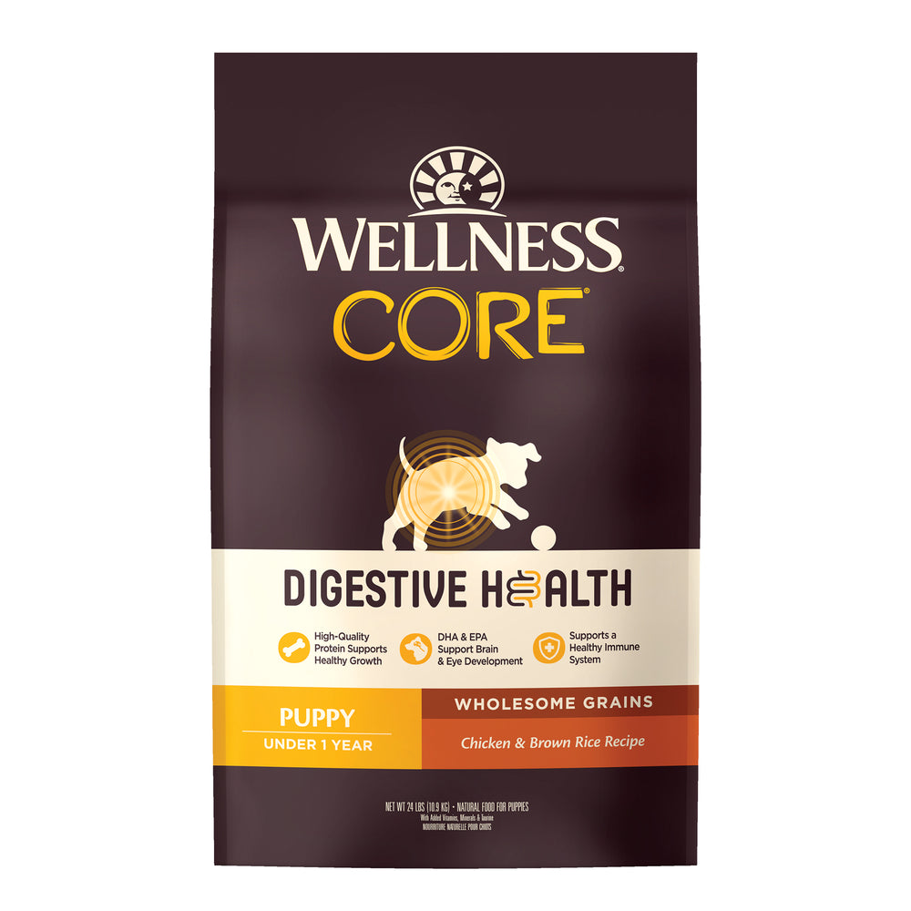 Wellness Dog Core Digestive Health Puppy Chicken & Brown Rice Grain-Free Dry Dog Food 24lb
