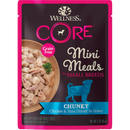 Wellness Dog Core Small Breed Mini Meals: Chunky Chicken & Tuna Dinner In Gravy Grain-Free Pouch Dog Food 3oz