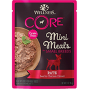 Wellness Dog Core Small Breed Mini Meals: Beef & Chicken Pate Dinner Grain-Free Pouch Dog Food 3oz