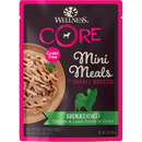 Wellness Dog Core Small Breed Mini Meals: Shredded Chicken & Lamb Entree In Gravy Grain-Free Pouch Dog Food 3oz