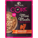 Wellness Dog Core Small Breed Mini Meals: Shredded Chicken & Turkey Dinner In Gravy Grain-Free Pouch Dog Food 3oz