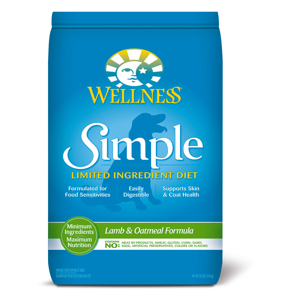 Wellness Dog Simple Solutions Lamb & Oatmeal Dry Dog Food 26lb