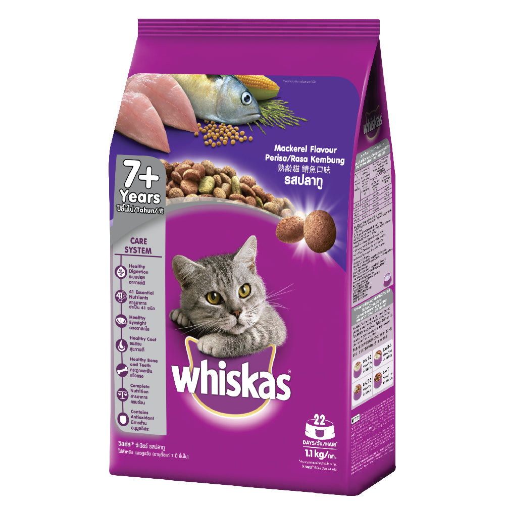 Whiskas 7+ Years Mackerel 1.1kg
