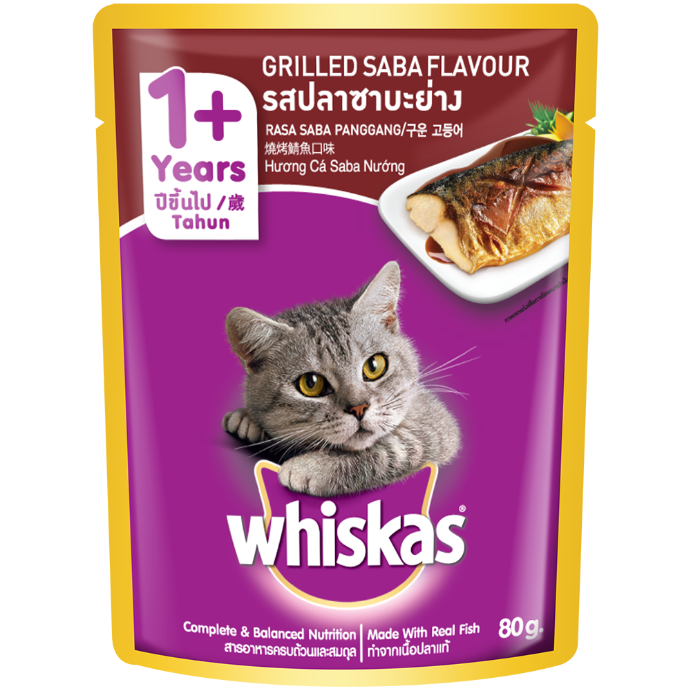 Whiskas Pouch Grilled Saba 80g