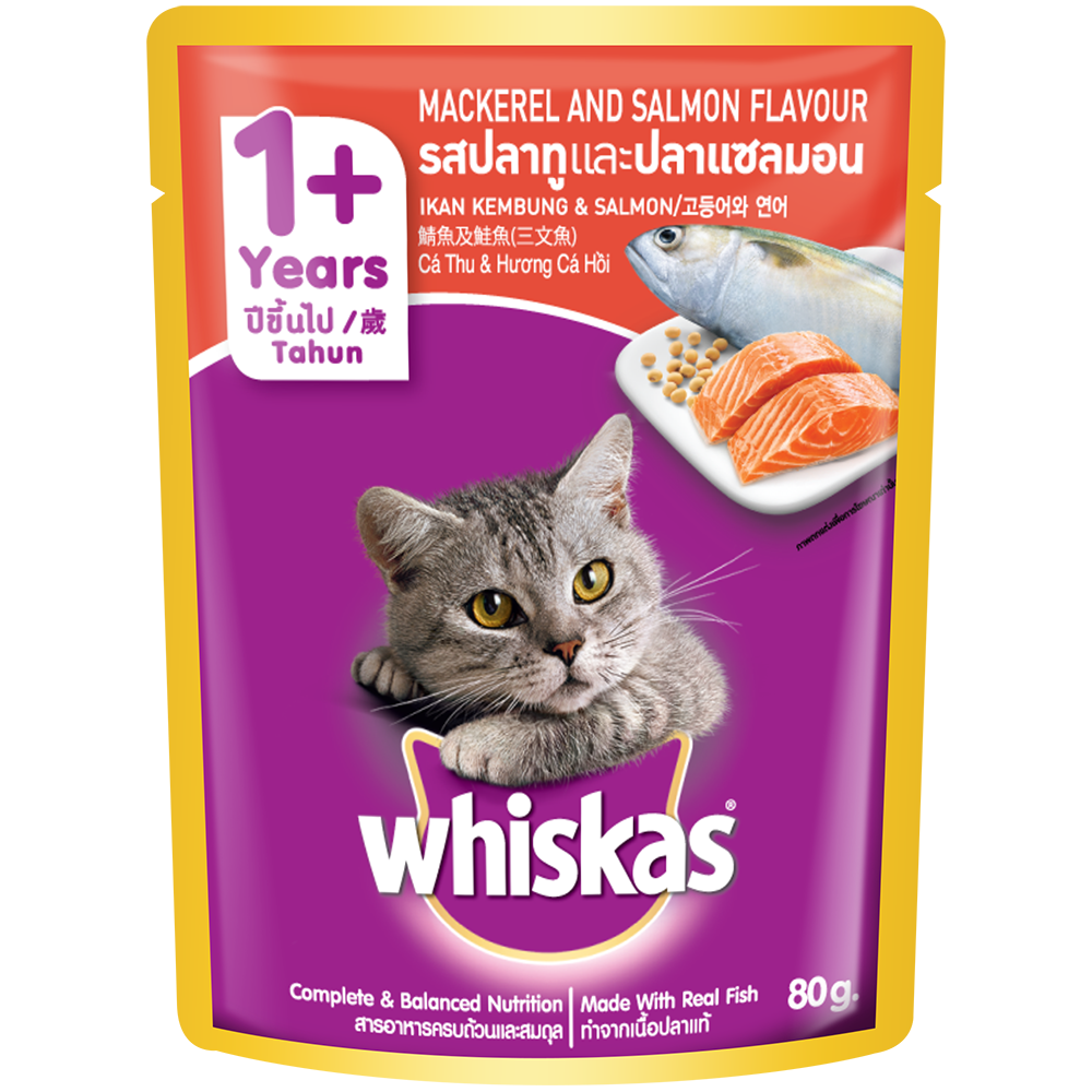 Whiskas Pouch Mackerel & Salmon 80g
