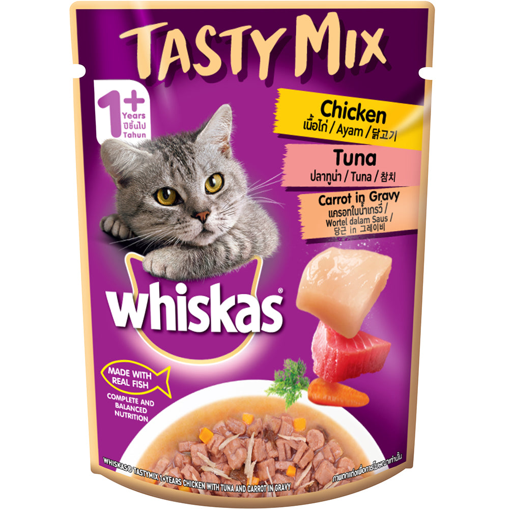 Whiskas Tasty Mix Chicken & Tuna with Carrot in Gravy 70g