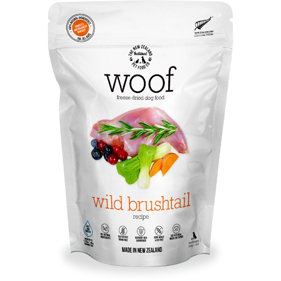 Woof Freeze Dried Raw Wild Brushtail Dog Food 320g