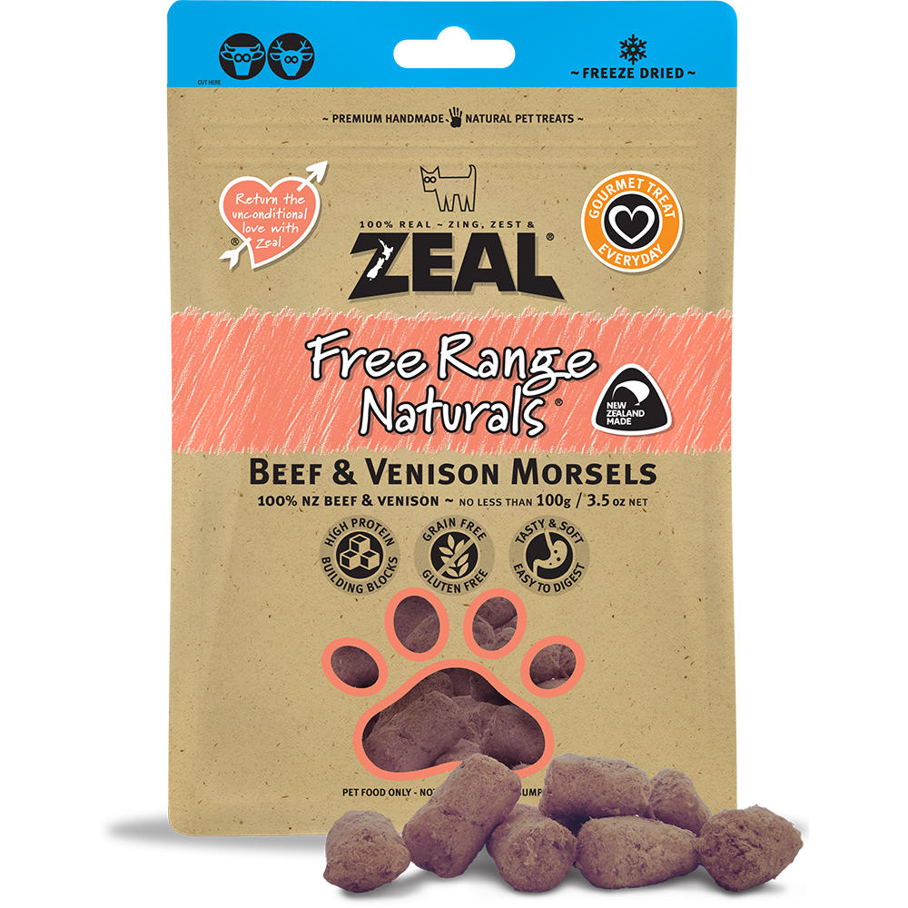 Zeal Free Range Naturals Beef & Venison Morsels 100g