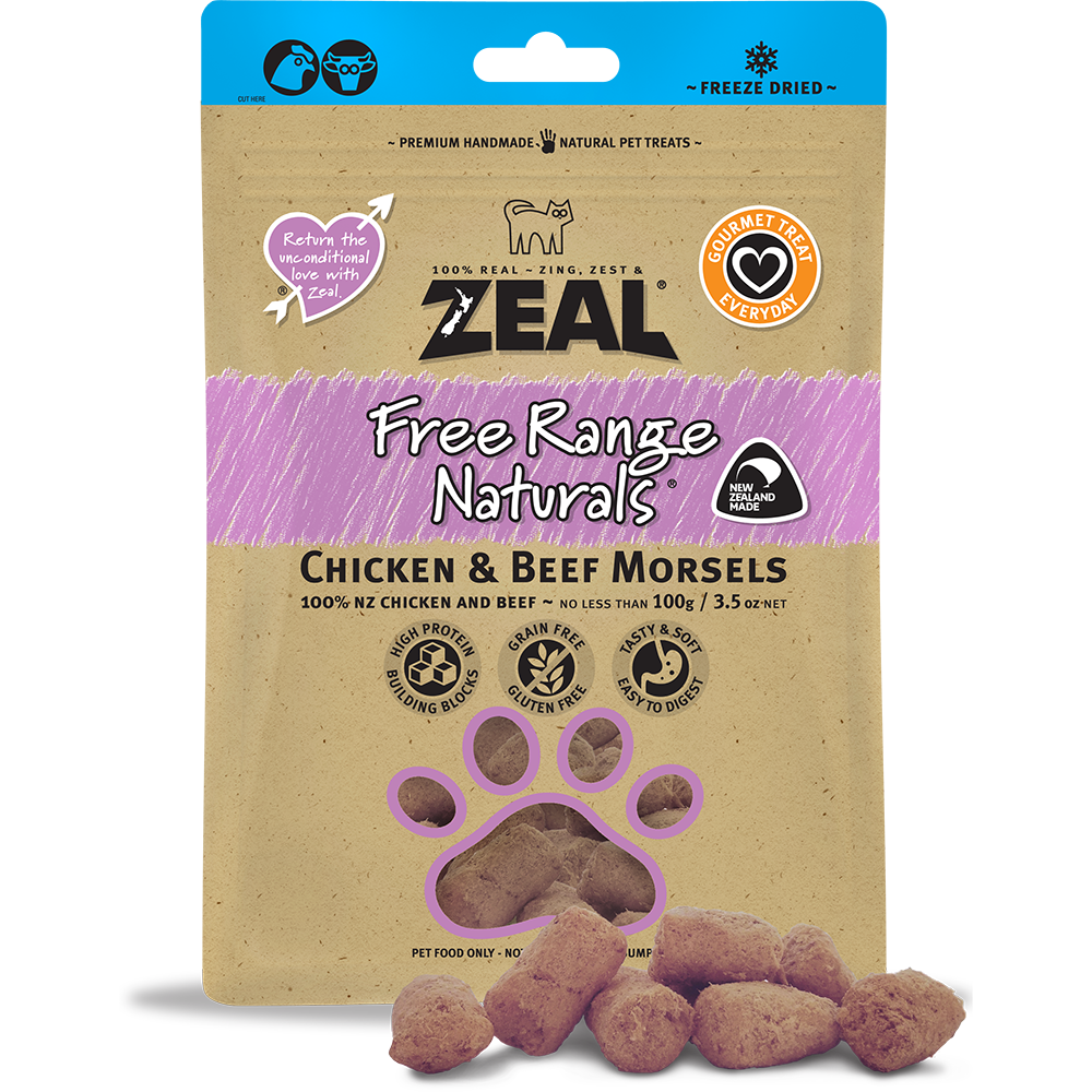 Zeal Free Range Naturals Chicken & Beef Morsels 100g