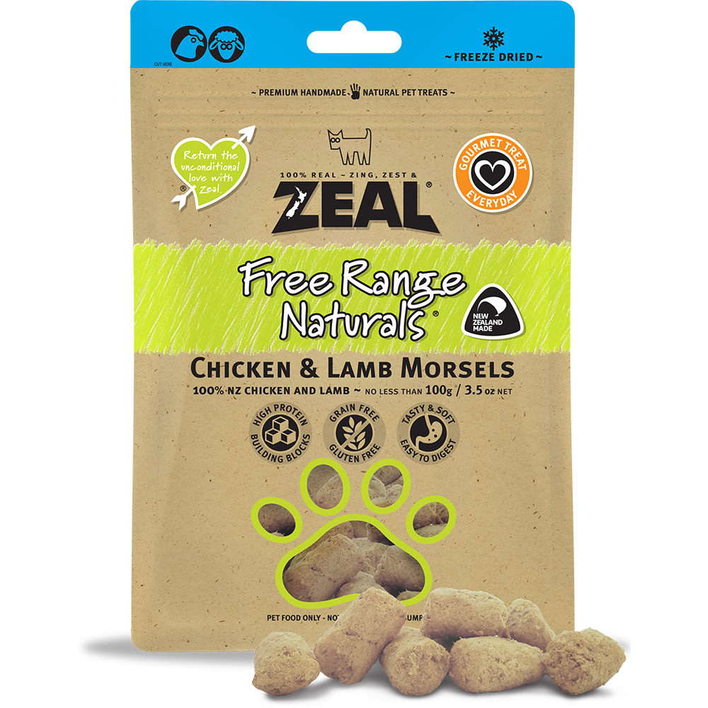 Zeal Free Range Naturals Chicken & Lamb Morsels 100g
