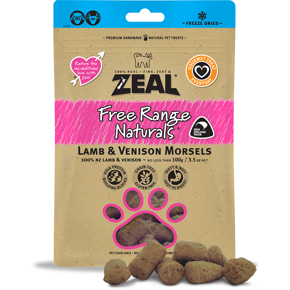 Zeal Free Range Naturals Lamb & Venison Morsels 100g