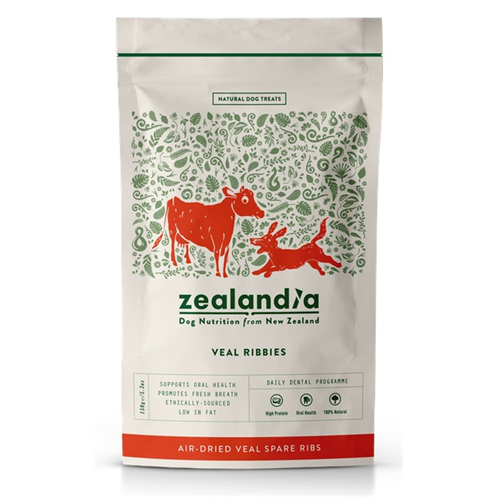 Zealandia Dog Nutrition from New Zealand - Air-Dried Veal Ribbies 150g