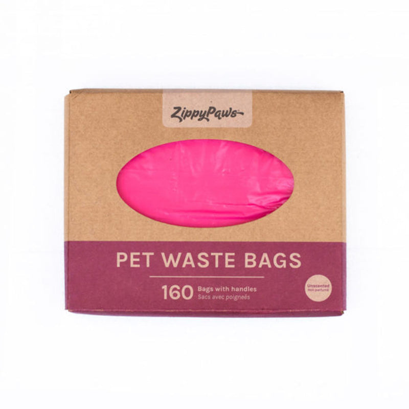 Zippypaws Pet Waste Bags Unscented Pink 160pcs